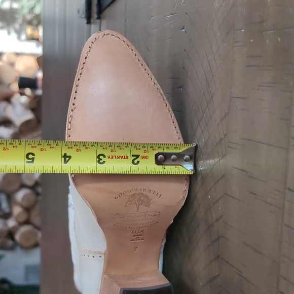 Oak Tree Farms Biddy White Lace Up Western Victorian Heel Boots Sz 9 NWOT - Picture 16 of 16